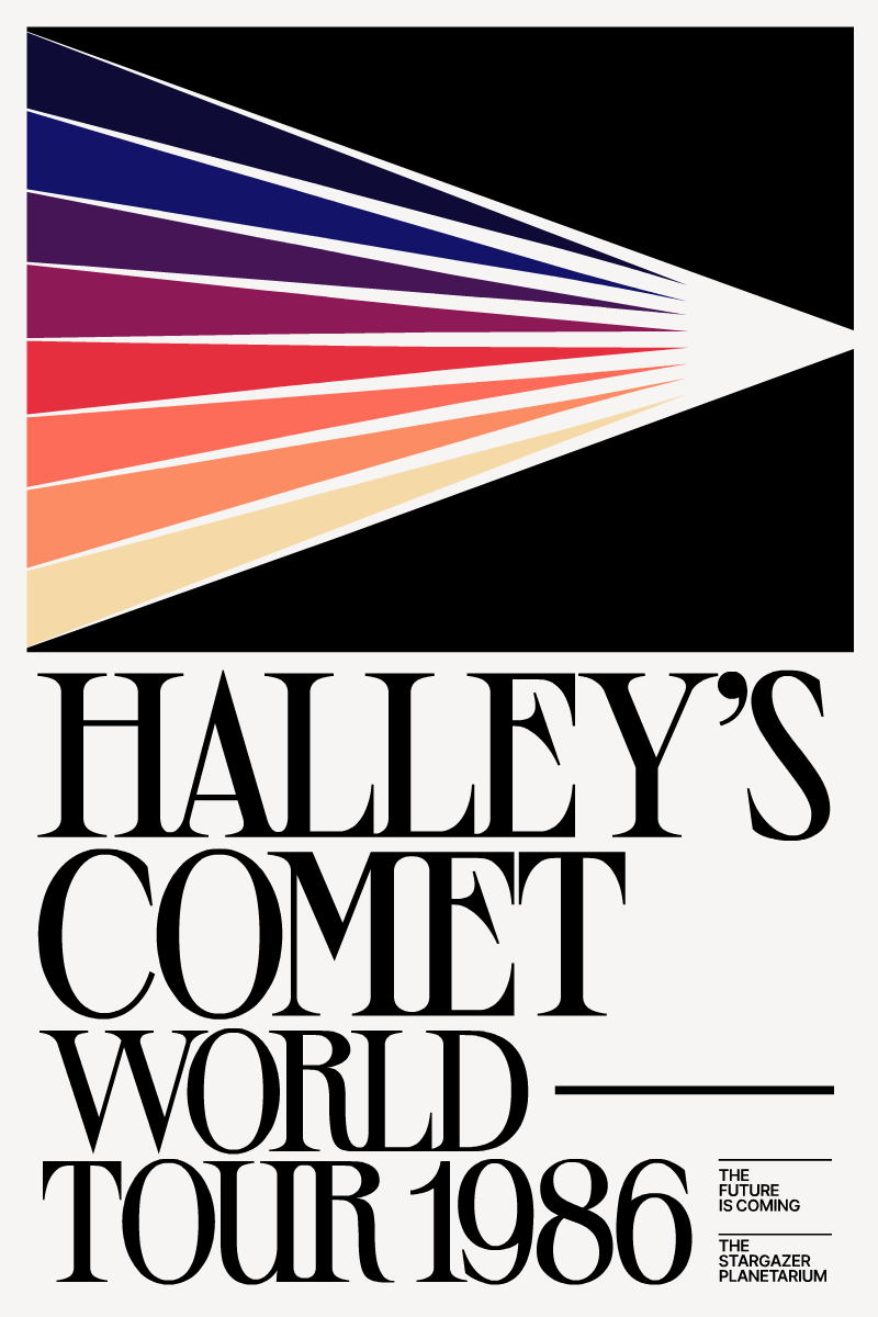 Gianmarco Magnani Illustration - Halley's Comet World Tour 1986 Poster