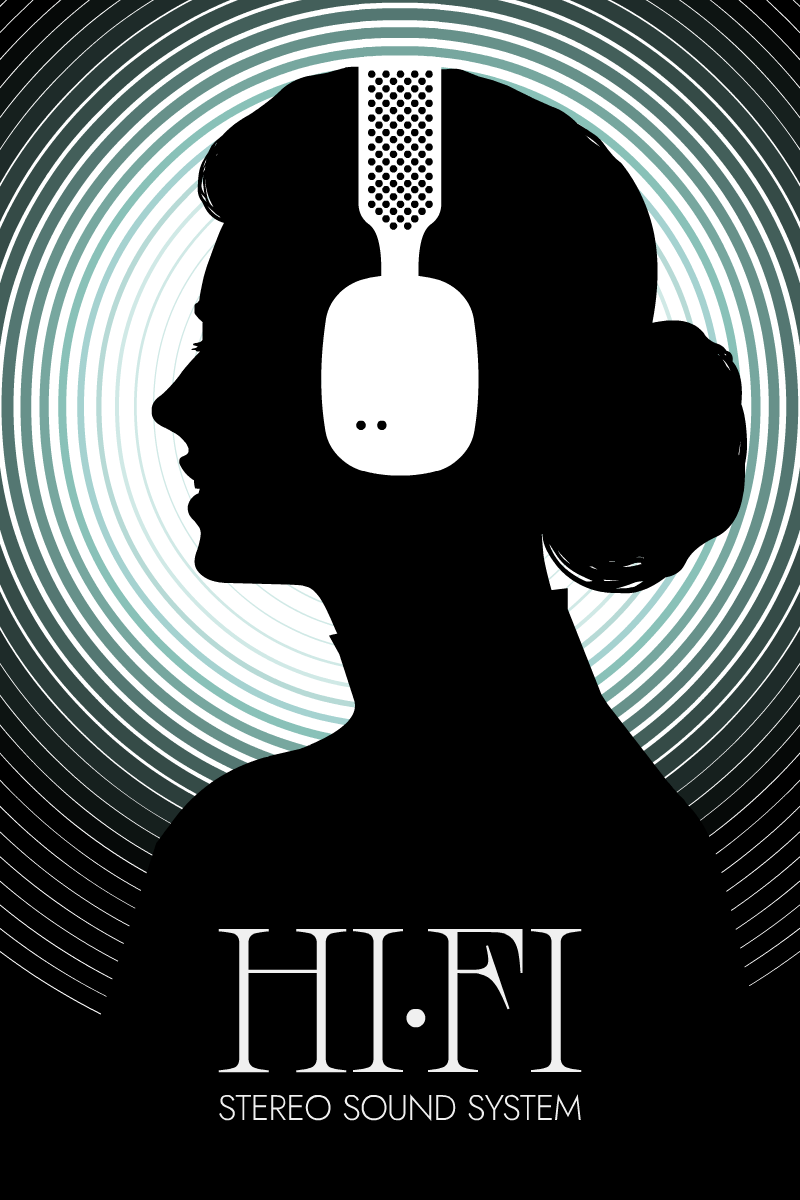 Gianmarco Magnani Illustration - Hi-Fi Stereo Sound Headphones Print for Sale