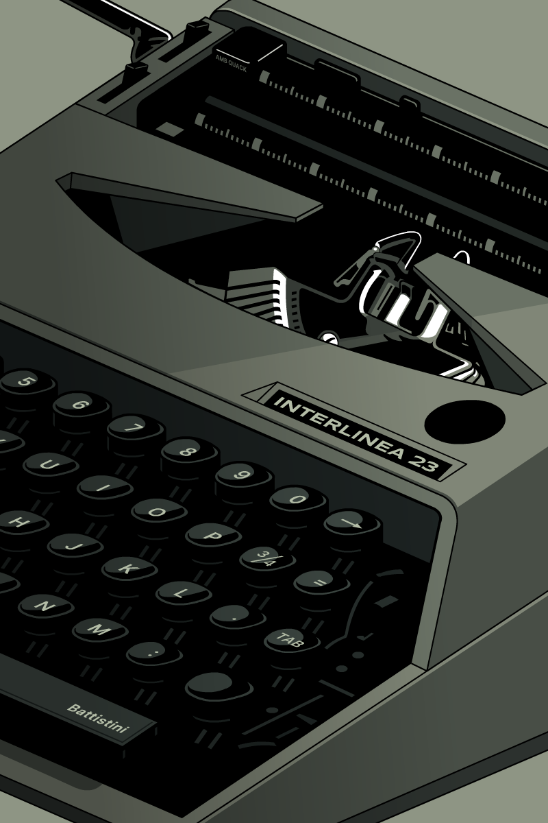 Gianmarco Magnani Illustration - Typewriter Machine Poster