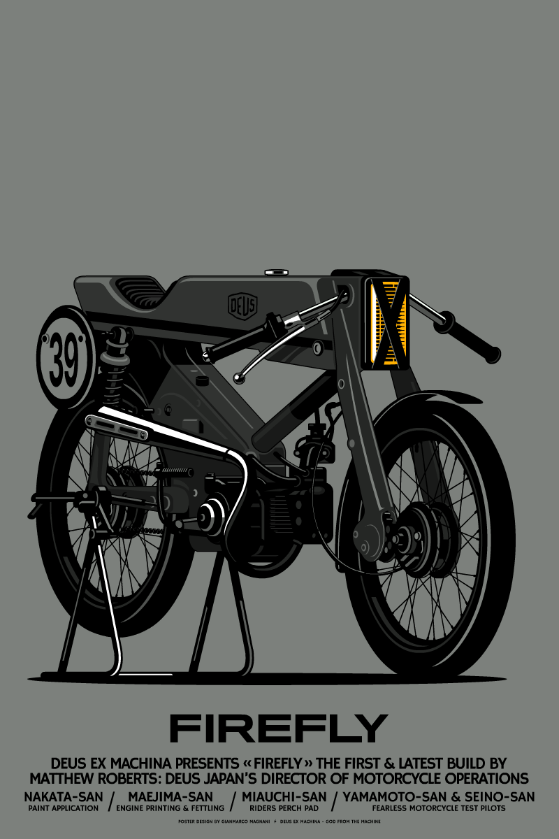 Gianmarco Magnani X Deus Ex Machina - Firefly Motorcycle Poster